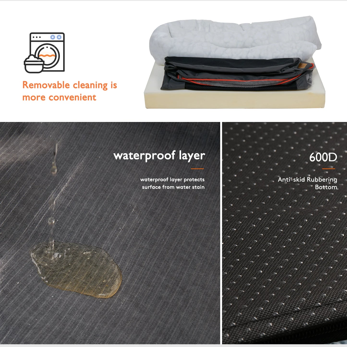 Orthopedic Foam Bed with Removable Cover