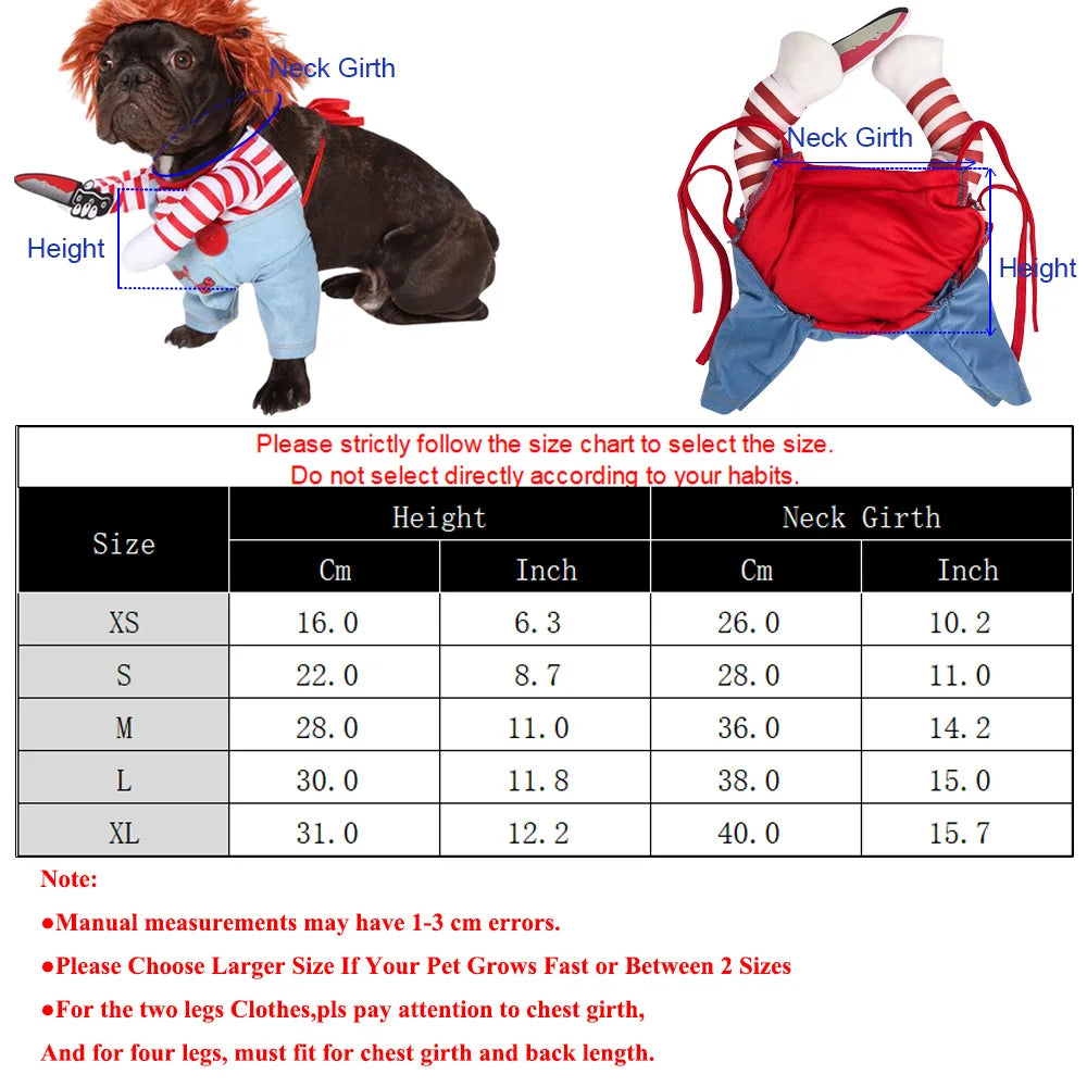 Funny Halloween Pet Costume Cat Cosplay Clothes Holding Knife Puppy Kitten Festival Dress Up Apparel Shirt Cats Dogs Party Gifts