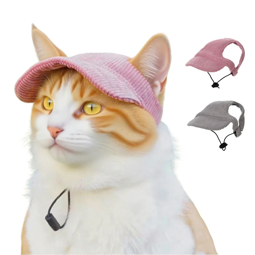 Cute Hat for Cats Dogs Adjustable Kitten Sport Baseball Cap With Ear Hole Pet Cat Sun Hats Birthday Party Headwear Accessories