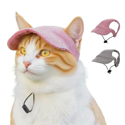 Cute Hat for Cats Dogs Adjustable Kitten Sport Baseball Cap With Ear Hole Pet Cat Sun Hats Birthday Party Headwear Accessories
