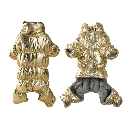 Winter Warm Dog Coat Clothes Thick Fleece Jumpsuit Overalls for Small Medium Dogs Waterproof Elastic Puppy Jacket Pet Outfits