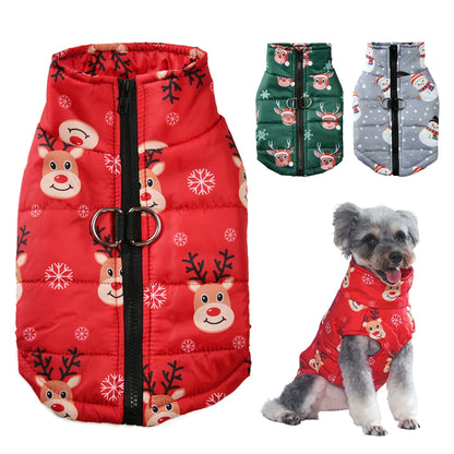 Christmas Dog Jacket Coat Winter Warm Pet Clothes for Small Medium Dogs Cats Vest Costume Waterproof Puppy Chihuahua Pug Outfits