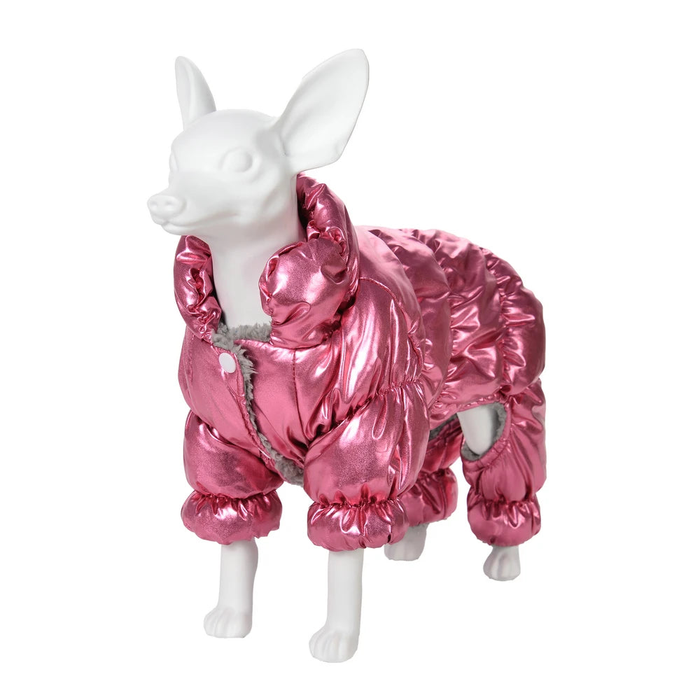 Winter Warm Dog Coat Clothes Thick Fleece Jumpsuit Overalls for Small Medium Dogs Waterproof Elastic Puppy Jacket Pet Outfits