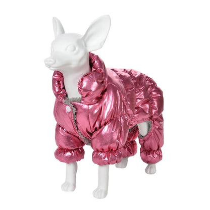 Winter Warm Dog Coat Clothes Thick Fleece Jumpsuit Overalls for Small Medium Dogs Waterproof Elastic Puppy Jacket Pet Outfits