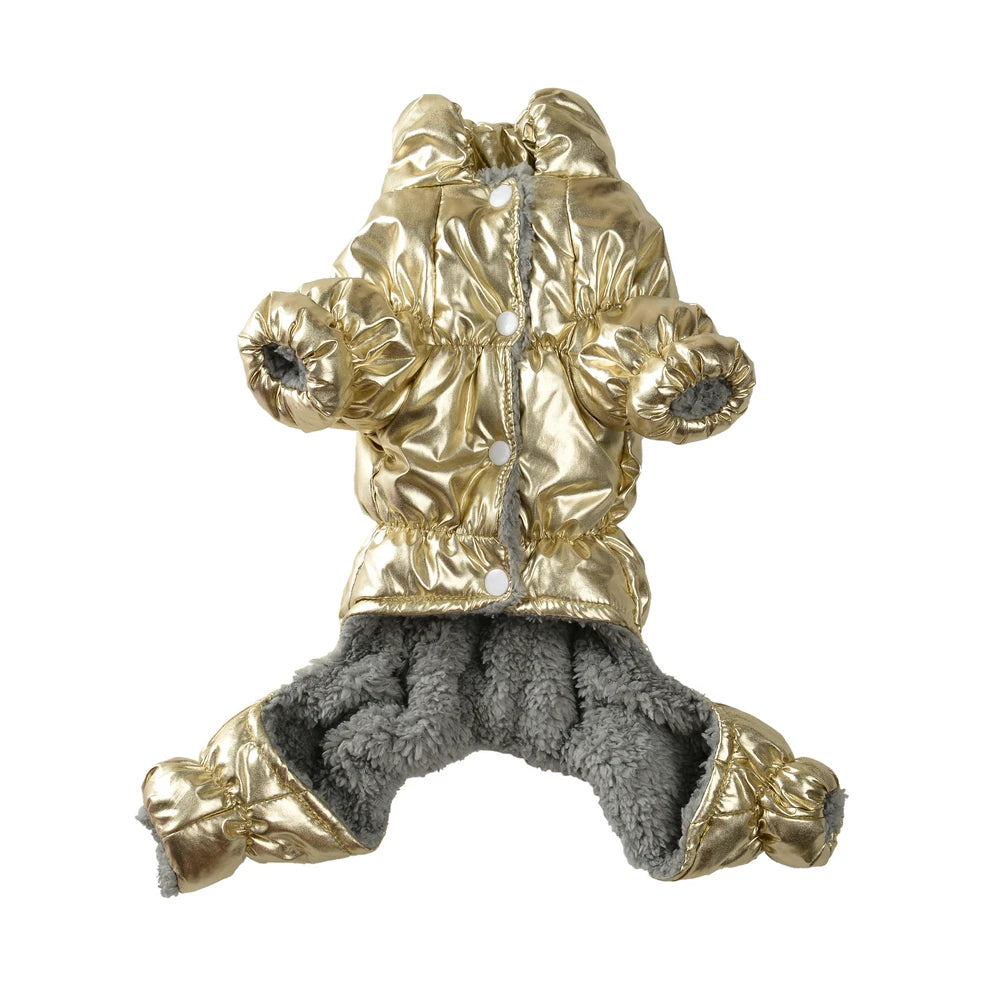 Winter Warm Dog Coat Clothes Thick Fleece Jumpsuit Overalls for Small Medium Dogs Waterproof Elastic Puppy Jacket Pet Outfits