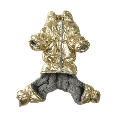 Winter Warm Dog Coat Clothes Thick Fleece Jumpsuit Overalls for Small Medium Dogs Waterproof Elastic Puppy Jacket Pet Outfits