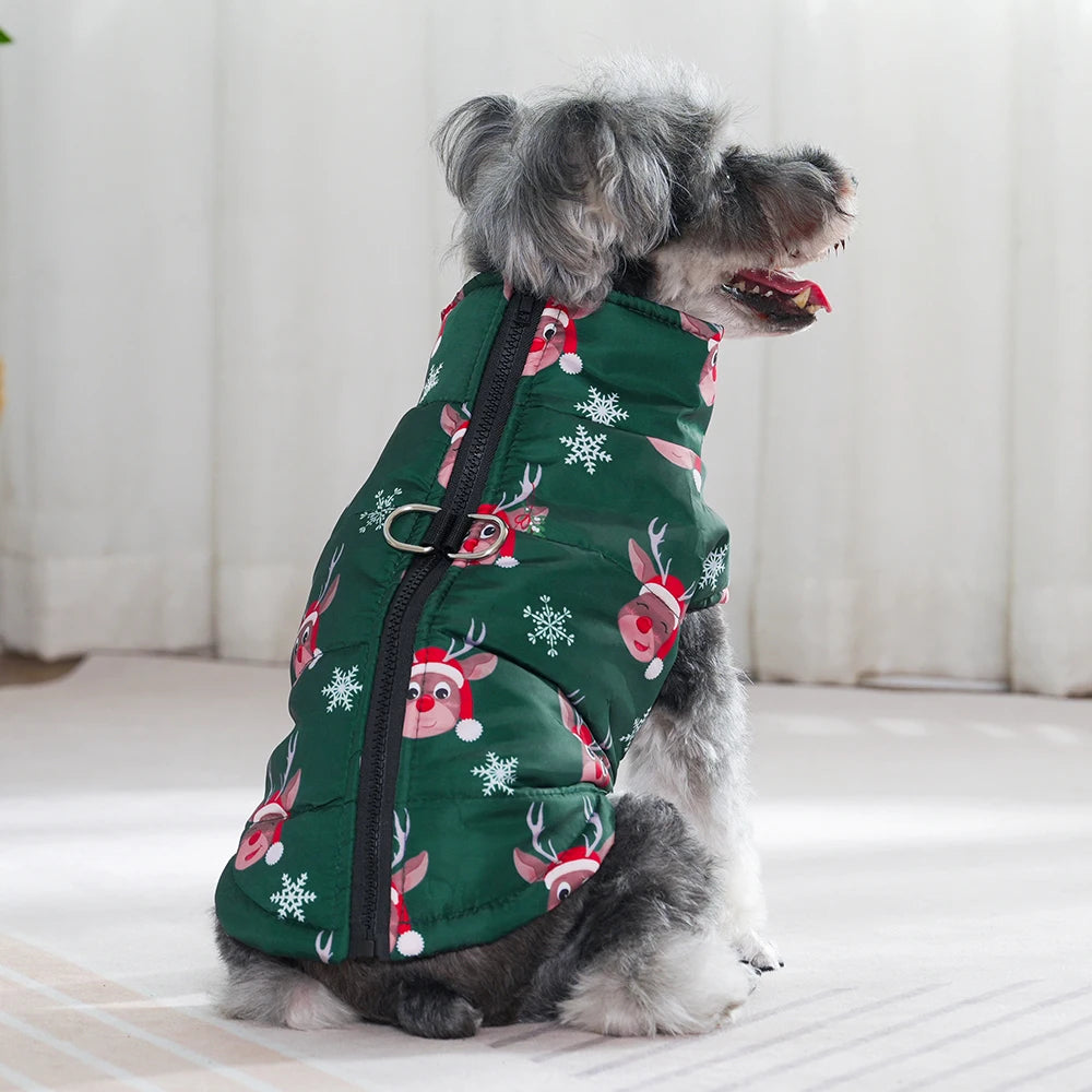 Christmas Dog Jacket Coat Winter Warm Pet Clothes for Small Medium Dogs Cats Vest Costume Waterproof Puppy Chihuahua Pug Outfits