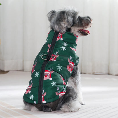 Christmas Dog Jacket Coat Winter Warm Pet Clothes for Small Medium Dogs Cats Vest Costume Waterproof Puppy Chihuahua Pug Outfits
