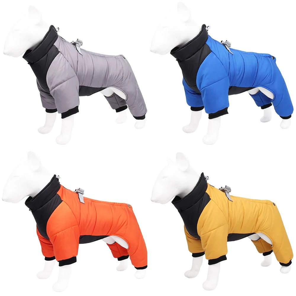 Waterproof Dog Jumpsuit Reflective Thick Puppy Jacket Overalls For Small Medium Dogs Outdoor Windproof Yorkie Pug Coat Outfits