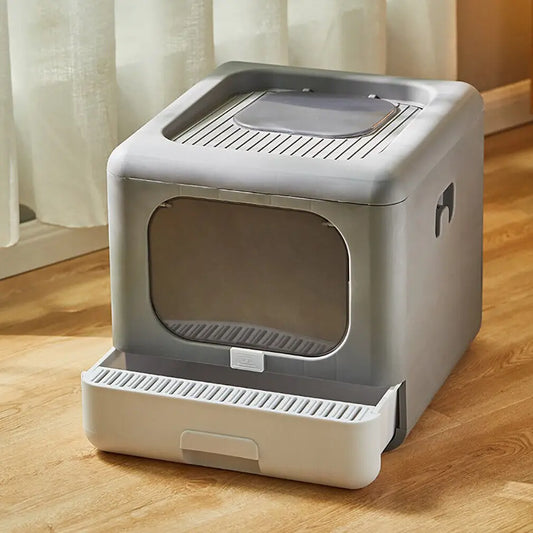 Enclosed Cat Litter Box with Scoop