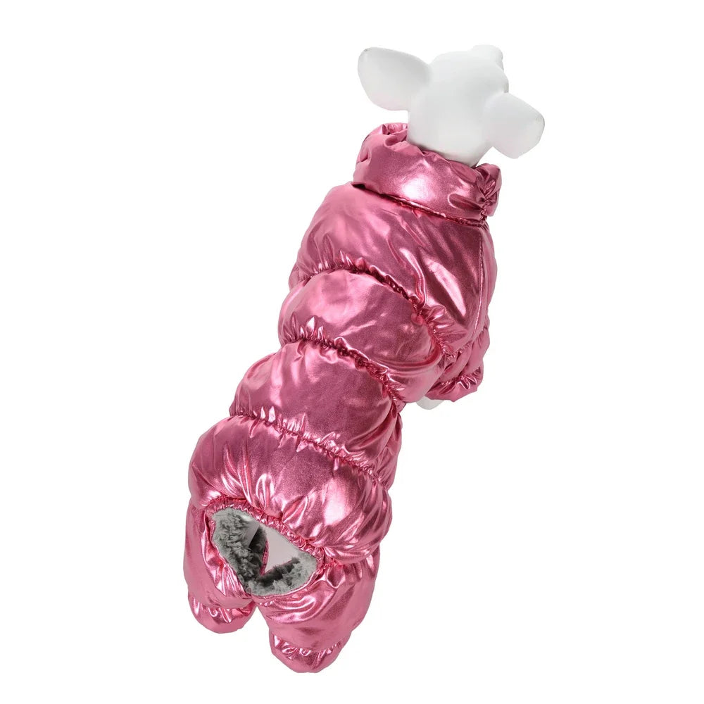 Winter Warm Dog Coat Clothes Thick Fleece Jumpsuit Overalls for Small Medium Dogs Waterproof Elastic Puppy Jacket Pet Outfits