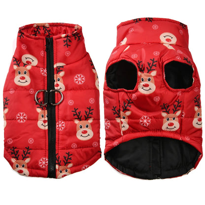 Christmas Dog Jacket Coat Winter Warm Pet Clothes for Small Medium Dogs Cats Vest Costume Waterproof Puppy Chihuahua Pug Outfits