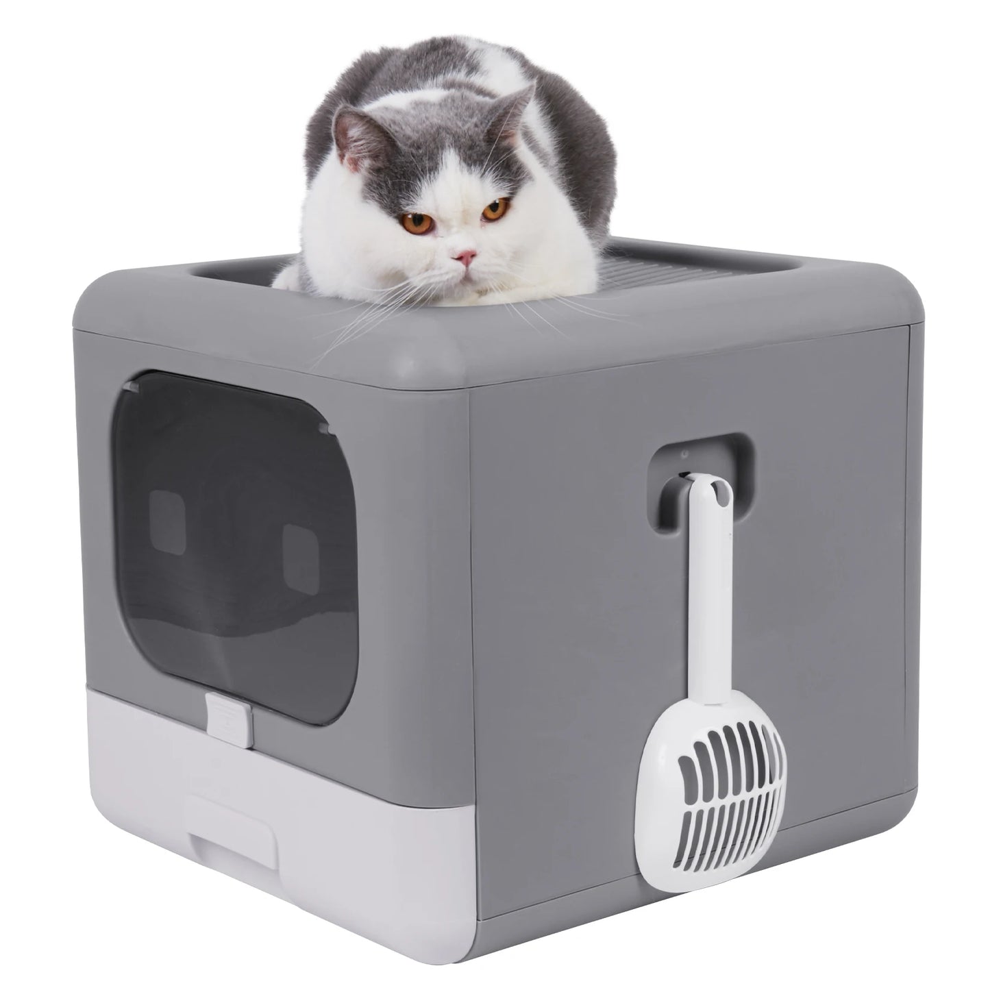 Enclosed Cat Litter Box with Scoop