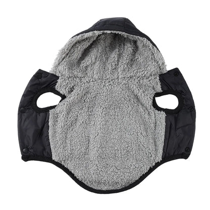 Warm Fleece Dog Coat With Hooded Waterproof Winter Pet Puppy Clothes For Small Medium Dogs Cats French Bulldog Hoodie Costume