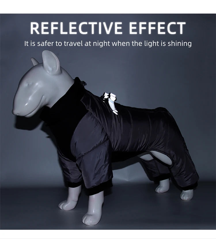 Waterproof Dog Jumpsuit Reflective Thick Puppy Jacket Overalls For Small Medium Dogs Outdoor Windproof Yorkie Pug Coat Outfits