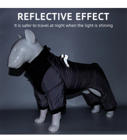 Waterproof Dog Jumpsuit Reflective Thick Puppy Jacket Overalls For Small Medium Dogs Outdoor Windproof Yorkie Pug Coat Outfits