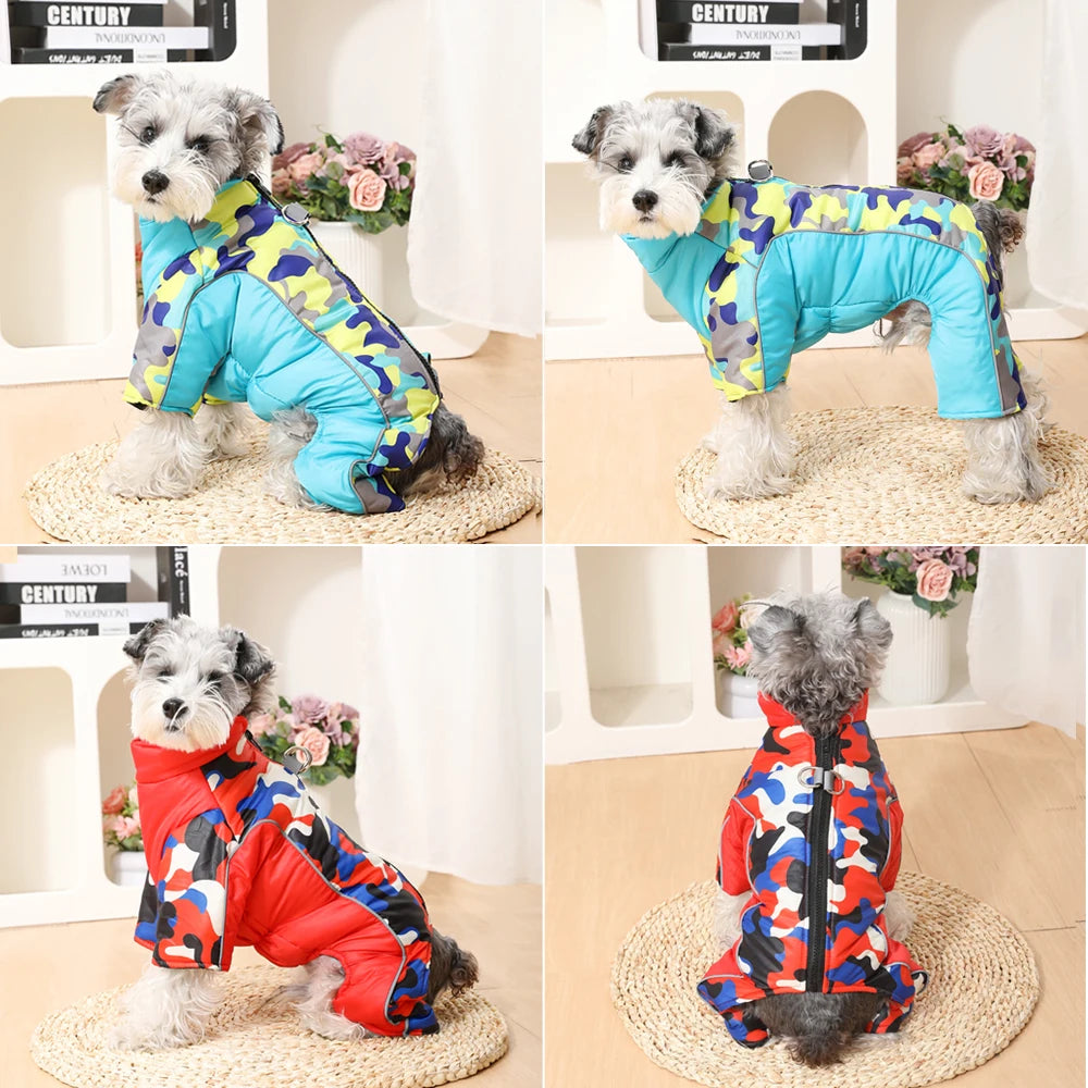 Winter Reflective Dog Clothes Jumpsuit For Small Medium Dogs Waterproof Warm Puppy Jacket Overalls Chihuahua Pet Onesie Outfits
