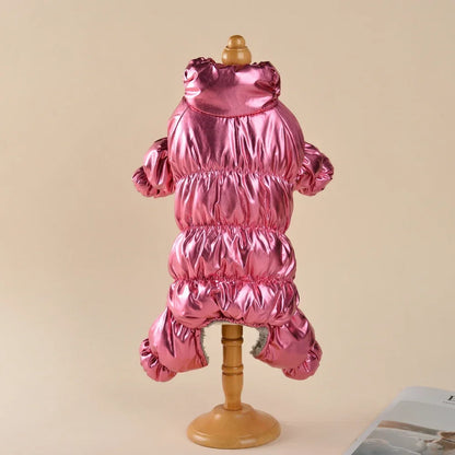 Winter Warm Dog Coat Clothes Thick Fleece Jumpsuit Overalls for Small Medium Dogs Waterproof Elastic Puppy Jacket Pet Outfits