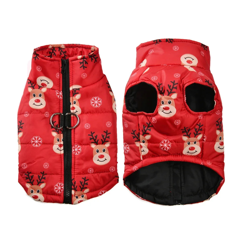 Christmas Dog Jacket Coat Winter Warm Pet Clothes for Small Medium Dogs Cats Vest Costume Waterproof Puppy Chihuahua Pug Outfits