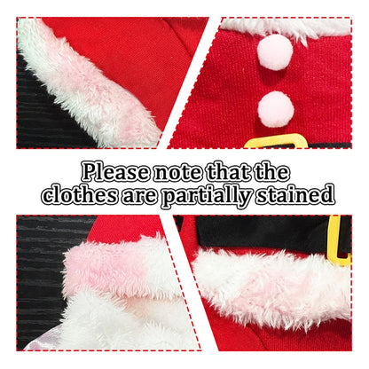 Funny Pet Cat Santa Claus Clothes Christmas Costume For Small Medium Cats Dog Cute Kitten Cosplay Set Photo Props Party Outfits