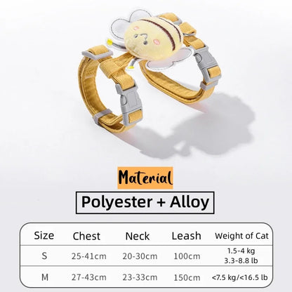 Harness Bee Leash Collar Adjustable