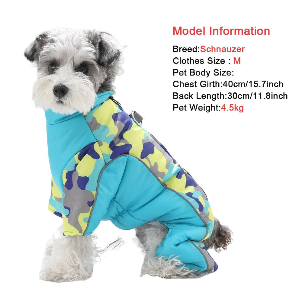 Winter Reflective Dog Clothes Jumpsuit For Small Medium Dogs Waterproof Warm Puppy Jacket Overalls Chihuahua Pet Onesie Outfits