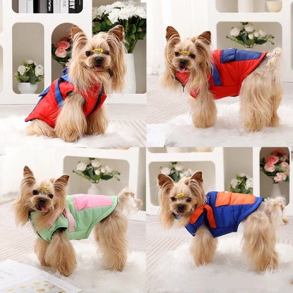 Puppy Clothes with Harness Winter Warm Dog Jacket for Small Medium Dogs Cats Apparel Chihuahua French Bulldog Pug Pet Costume
