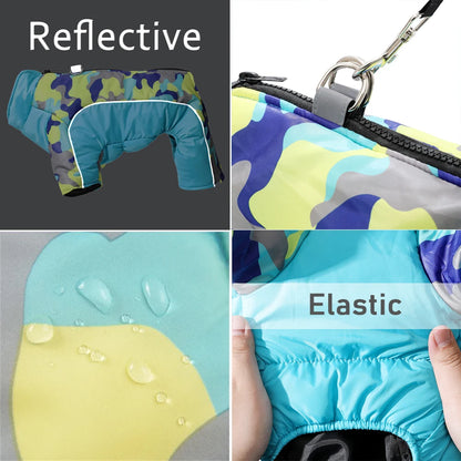 Winter Reflective Dog Clothes Jumpsuit For Small Medium Dogs Waterproof Warm Puppy Jacket Overalls Chihuahua Pet Onesie Outfits