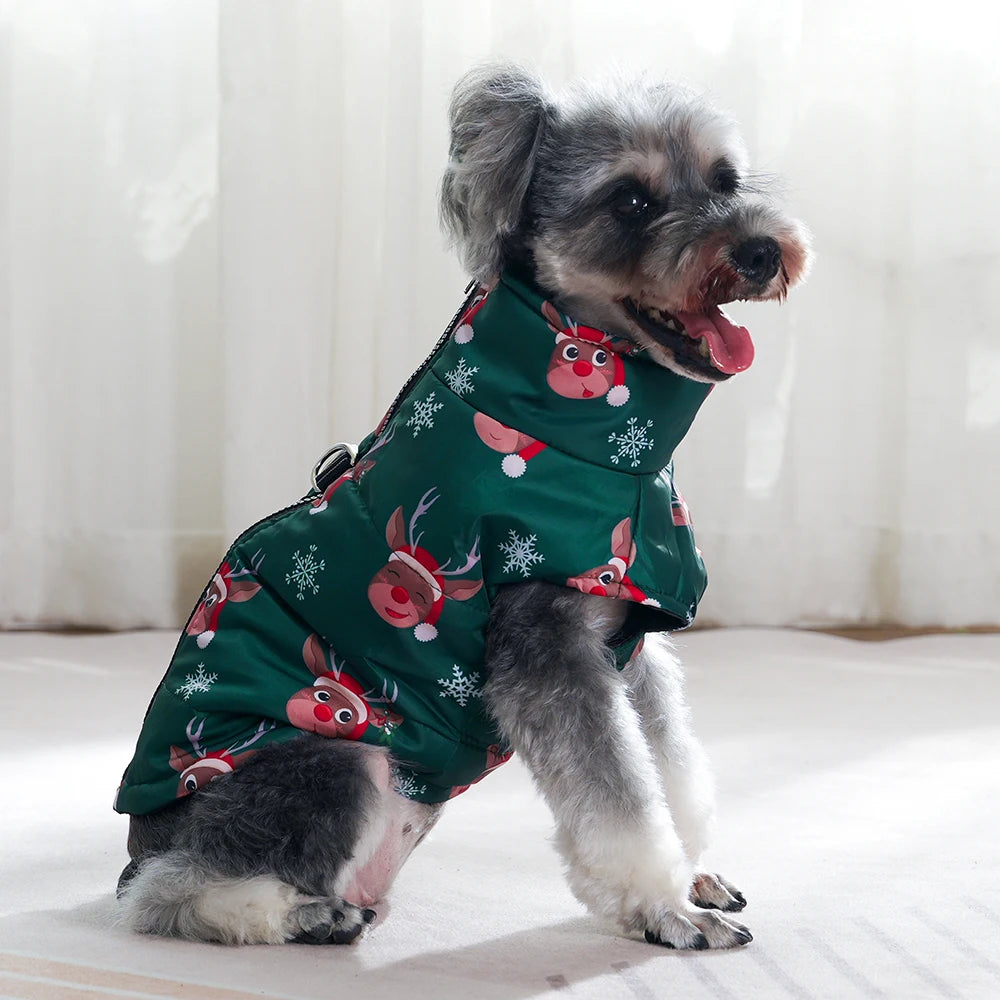 Christmas Dog Jacket Coat Winter Warm Pet Clothes for Small Medium Dogs Cats Vest Costume Waterproof Puppy Chihuahua Pug Outfits