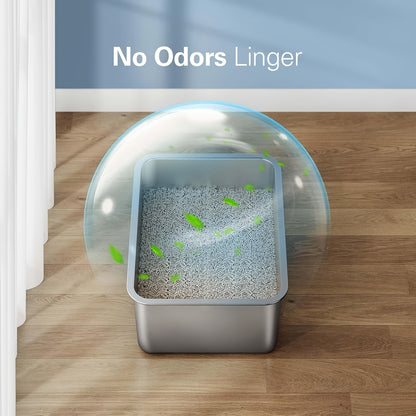 Heavy Duty Large Stainless Steel Cat Litter Box, Rust-Proof, Easy to Clean, for Big Cats and Rabbits, Long-Lasting Durability