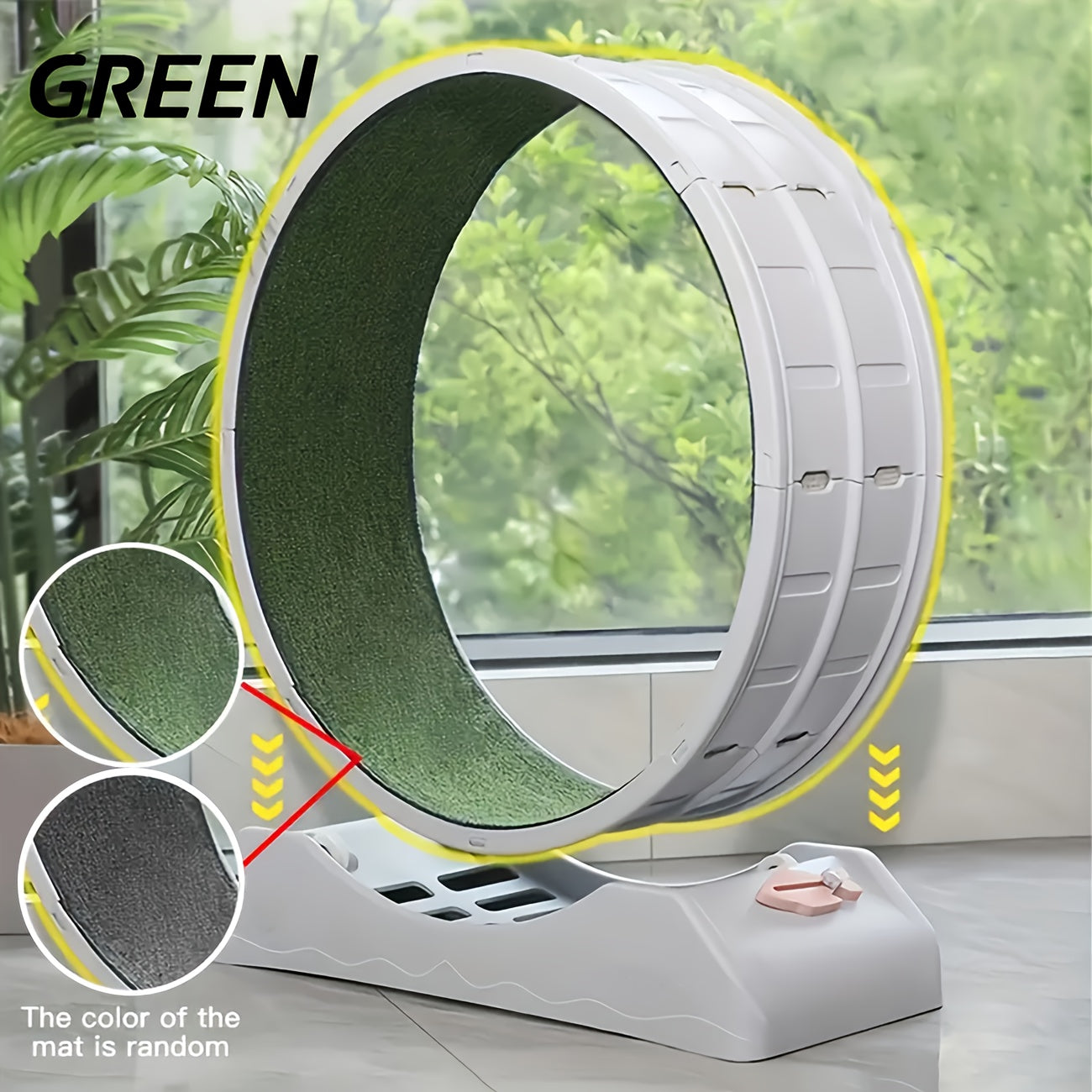 [Large Cat Exercise Wheel] 33" Large Carpeted Cat Exercise Wheel - Durable Plastic Indoor Treadmill For Cats