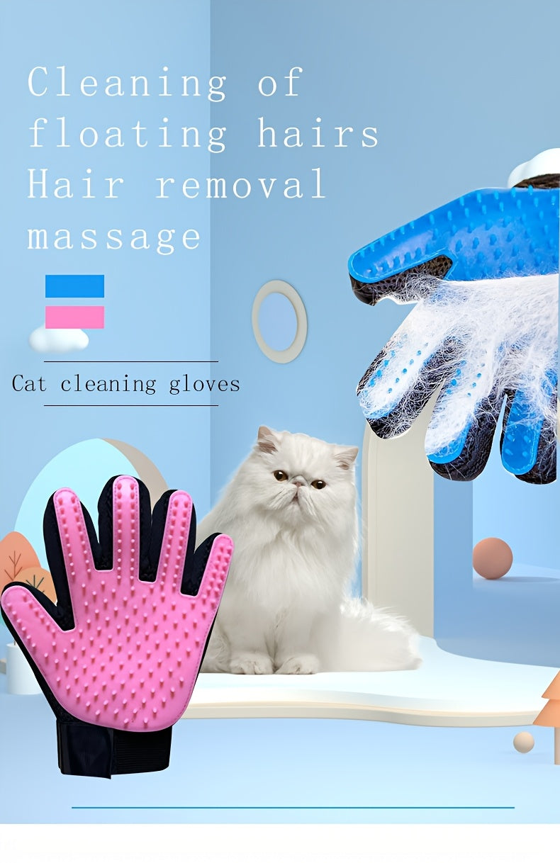 Pet Grooming Gloves, Pet De-Shedding Gloves, Dog Brush Gloves, Gentle De-Shedding Brush Gloves, De-Shedding Gloves De-Shedding Gloves, Grooming Easily And Neatly, Grooming Gloves for Dogs, Cats, Rabbits, And Horses with Long/