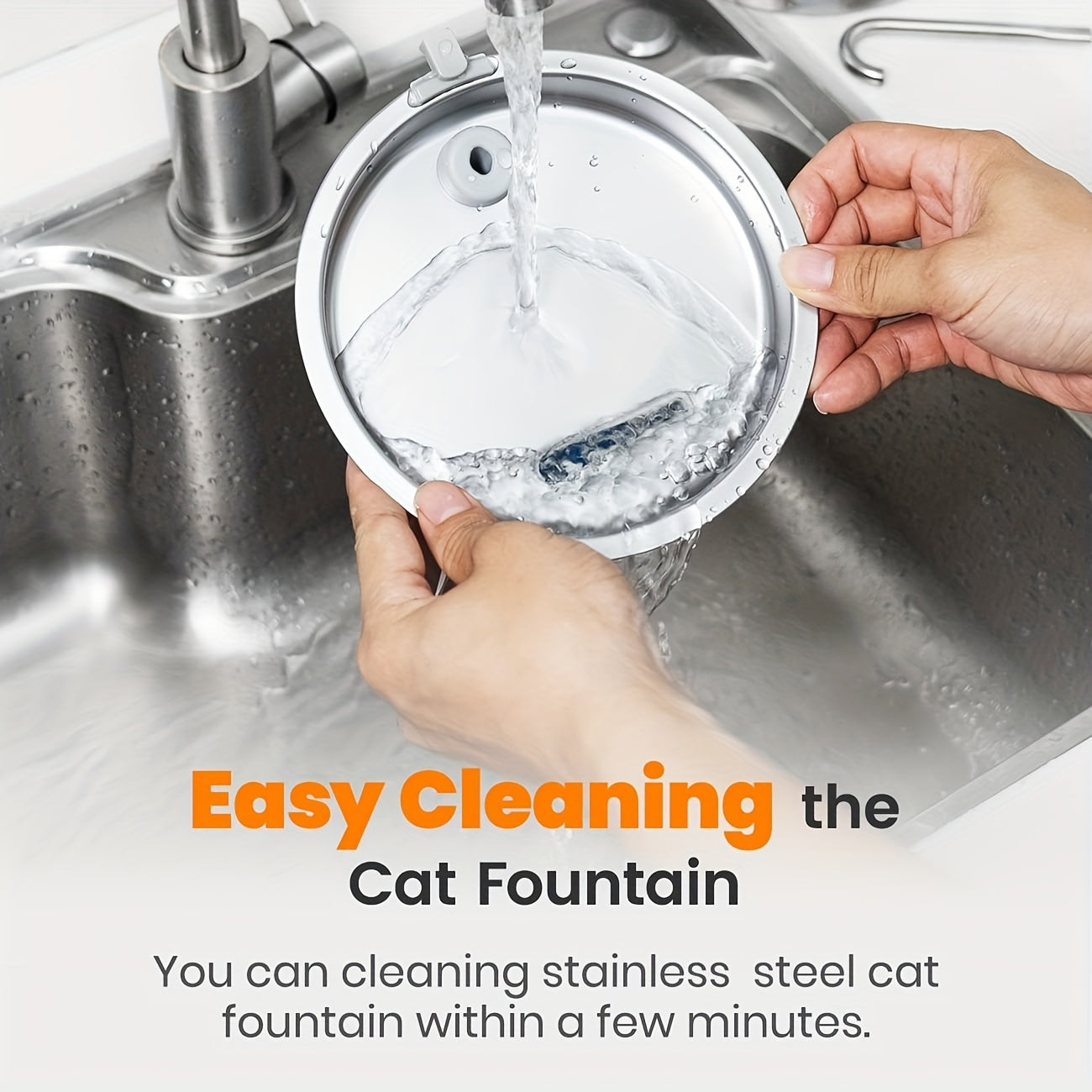 Stainless Steel for cat Water Fountain, 74oz (2.2L) Ultra-Quiet Automatic Pet Water Dispenser for Cats Dogs, No More Stale Water, BPA-Free, Durable Metal Design, Perfect for Small Animals, Multi-Pet Homes, for cat Water Fount