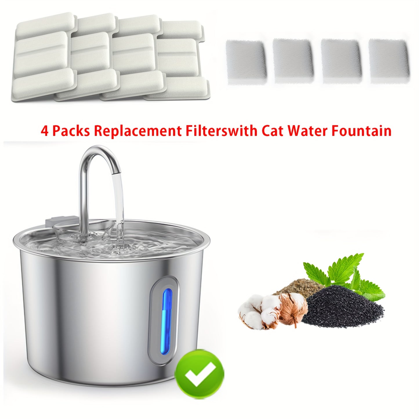 Stainless Steel for cat Water Fountain, 74oz (2.2L) Ultra-Quiet Automatic Pet Water Dispenser for Cats Dogs, No More Stale Water, BPA-Free, Durable Metal Design, Perfect for Small Animals, Multi-Pet Homes, for cat Water Fount