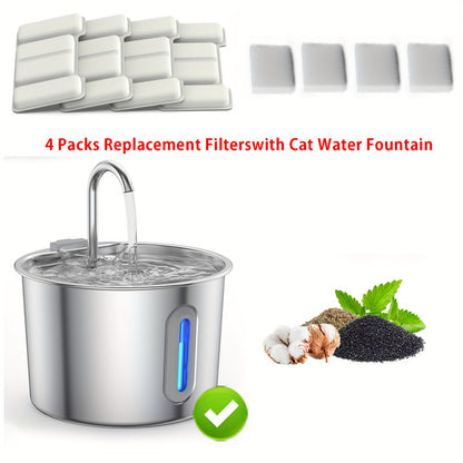Stainless Steel for cat Water Fountain, 74oz (2.2L) Ultra-Quiet Automatic Pet Water Dispenser for Cats Dogs, No More Stale Water, BPA-Free, Durable Metal Design, Perfect for Small Animals, Multi-Pet Homes, for cat Water Fount