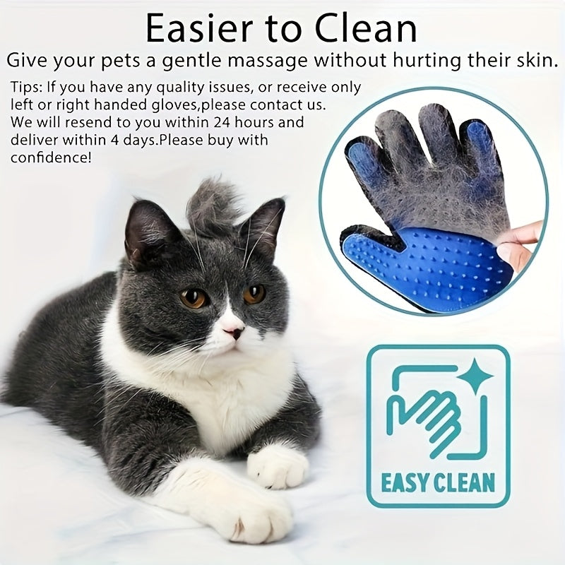 Pet Grooming Gloves, Pet De-Shedding Gloves, Dog Brush Gloves, Gentle De-Shedding Brush Gloves, De-Shedding Gloves De-Shedding Gloves, Grooming Easily And Neatly, Grooming Gloves for Dogs, Cats, Rabbits, And Horses with Long/