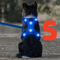Light Up LED Dog Harness - No Pull Rechargeable Dog Vest with Detachable Battery, Washable Nylon Harness for Nighttime Walking & Camping, Multi-Color Options for Small Medium Large Dogs, Reflective Safety Features, Outdoor Pe