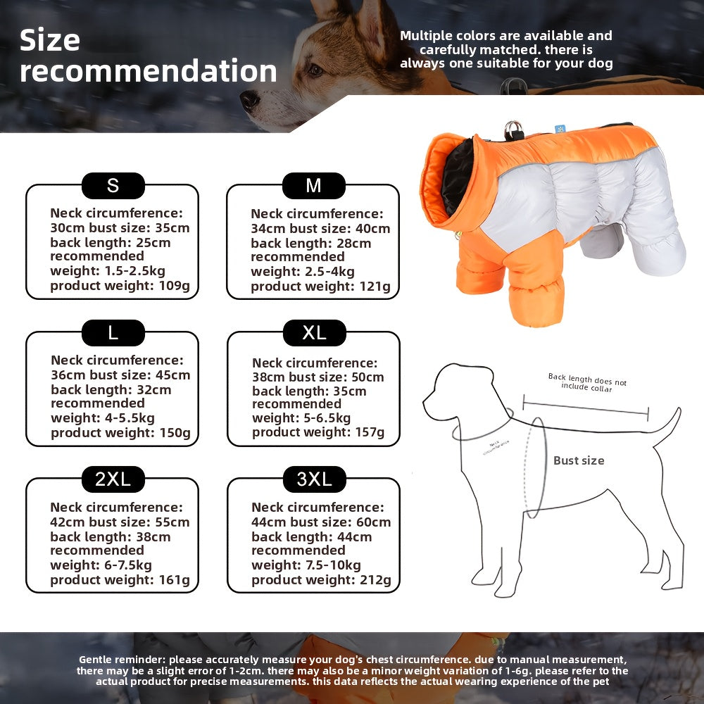 Dog Winter Jacket - Windproof High Neck Pet Coat with Zipper Closure, Warm Thermal Insulation for Small & Medium Dogs, Cute OrangeRed - Cold Weather, Machine Washable Dog Sweater For Winter & Spring, Dog Winter Clothes, Durab