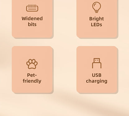 Pet Grooming Clippers with LED Light Support, Safe Low Noise, USB And Battery Longevity., Dog Clippers for Grooming, Pet Nail Clippers with Light, Dog Clippers, Dog Clippers for Grooming Professional, Pet Clippers Cordless, P