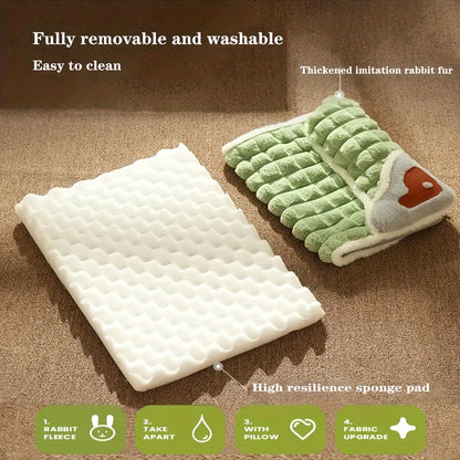 Four Seasons Dog Mat, Universal Kennel, Sleeping Nest with Winter Removable And Washable Floor Mat, Dog Sleeping Mat, Pet Soft Spine Protection, Dog Bed, Pet Sleeping Pad, Removable Mat, Square Pet Bed, Highquality Pet Mat, B