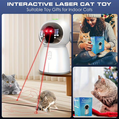 [Interactive Cat Laser Toy] Rechargeable Interactive Cat Laser Toy - Dual Laser Modes & Motion-Activated Fun for Bored Indoor Adult Cats