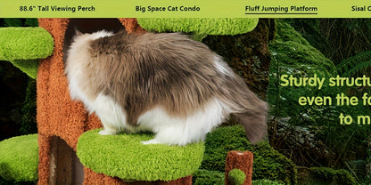 88.6" Extra Large Cat Tree Tower, Solid Wood Cat Tree, Luxury Cat Stuff Clearance, Cat Bed for Multi-Cat Households, Cat Toys for Indoor, Cat Scratcher, Cat Condo, Local Warehouse Cat House, Cat Scratching Post, Cat Climbe Fu