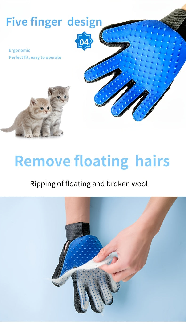 Pet Grooming Gloves, Pet De-Shedding Gloves, Dog Brush Gloves, Gentle De-Shedding Brush Gloves, De-Shedding Gloves De-Shedding Gloves, Grooming Easily And Neatly, Grooming Gloves for Dogs, Cats, Rabbits, And Horses with Long/