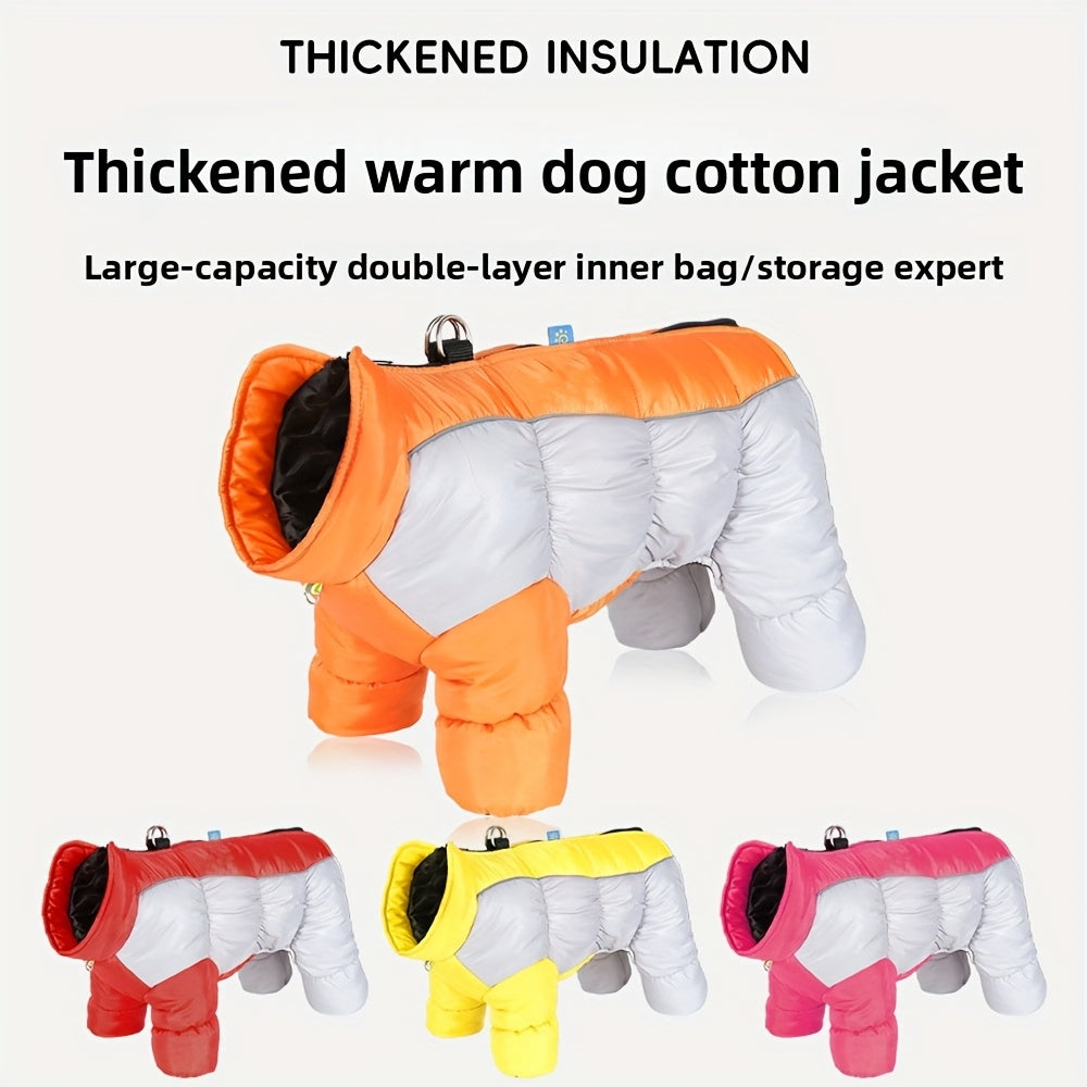 Dog Winter Jacket - Windproof High Neck Pet Coat with Zipper Closure, Warm Thermal Insulation for Small & Medium Dogs, Cute OrangeRed - Cold Weather, Machine Washable Dog Sweater For Winter & Spring, Dog Winter Clothes, Durab