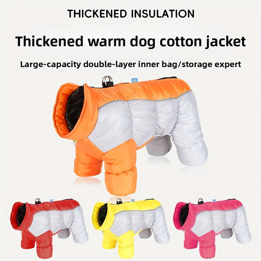 Dog Winter Jacket - Windproof High Neck Pet Coat with Zipper Closure, Warm Thermal Insulation for Small & Medium Dogs, Cute OrangeRed - Cold Weather, Machine Washable Dog Sweater For Winter & Spring, Dog Winter Clothes, Durab