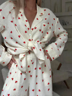 Sweet Whispers Heart Print Pajama Set