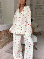 Sweet Whispers Heart Print Pajama Set
