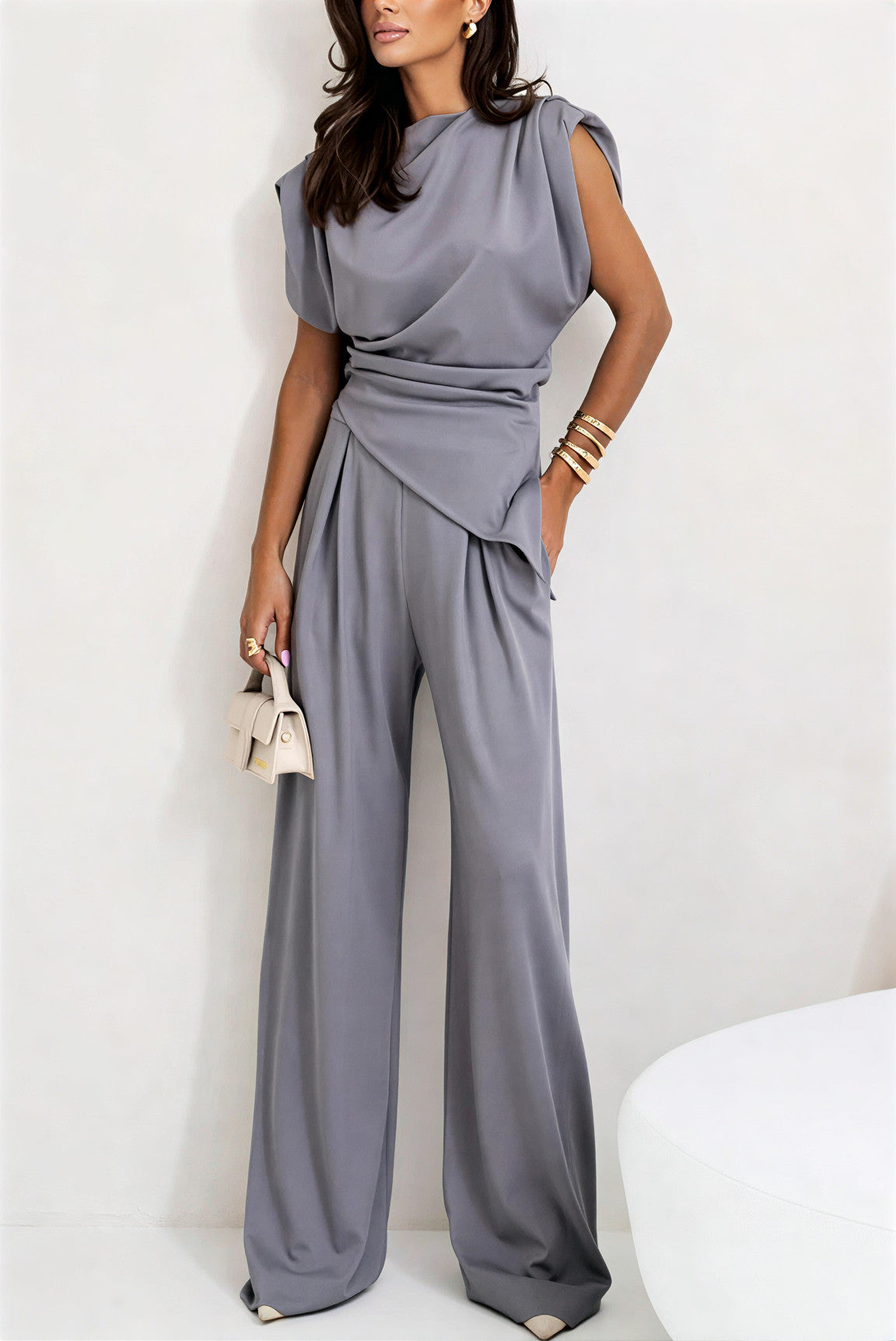 Poised Allure Draped Two-Piece Set